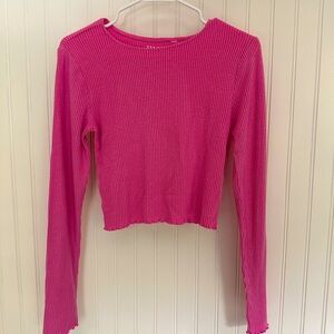 PacSun Pink Long Sleeve Ribbed Tee